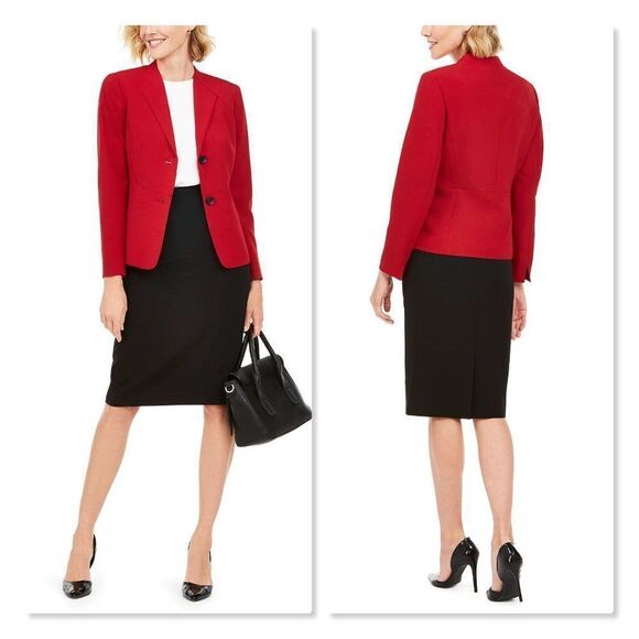 Le Suit Wing-Lapel Blazer size 16 in Red - NEW - Picture 3 of 15